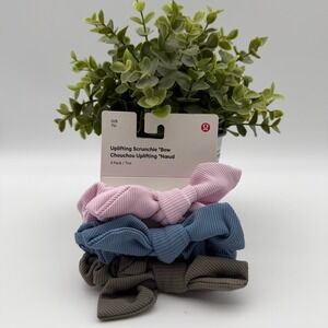 Lululemon Uplifting Scrunchie Bow 3 Pack New